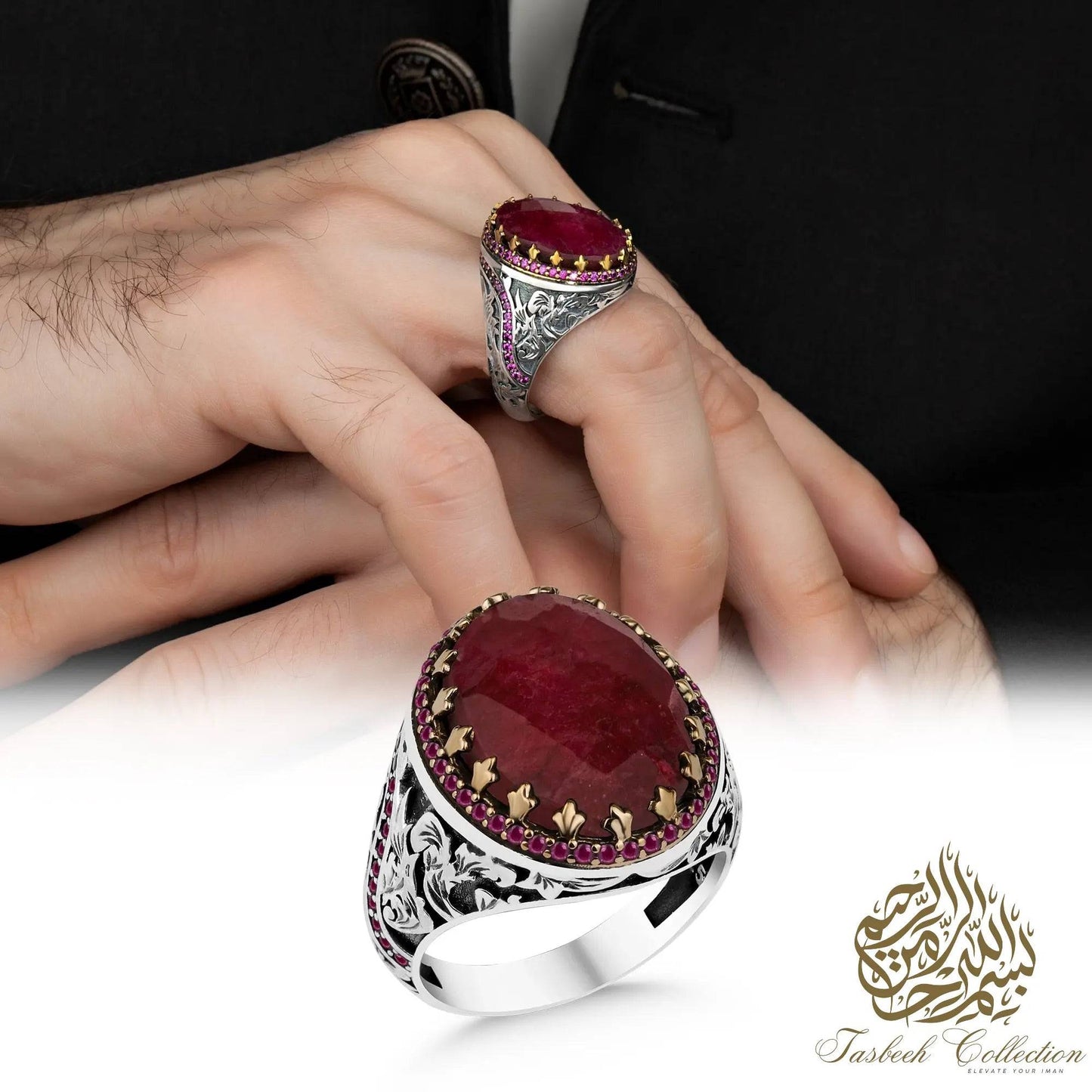 Root Emerald/Ruby Rings #003 - Tasbeeh Collection