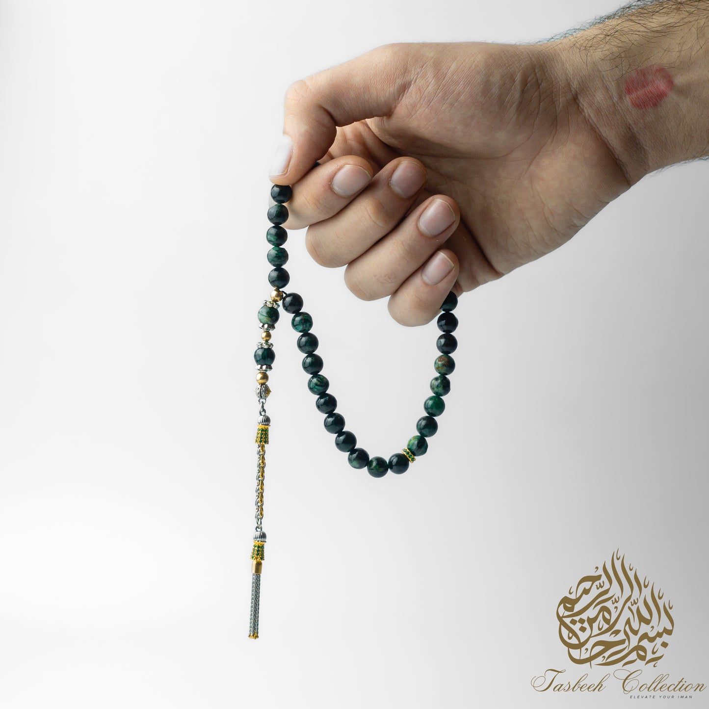 Zarafet - African Emerald and 925 Sterling Silver Tassel - Limited Edition - Rosary