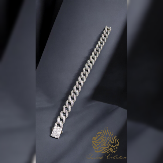 Sterling Silver Iced Cuban Bracelet