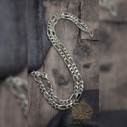6mm Sterling Silver Figaro Chain