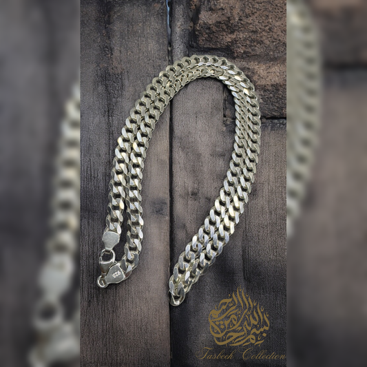 8mm Sterling Silver Cuban Chain
