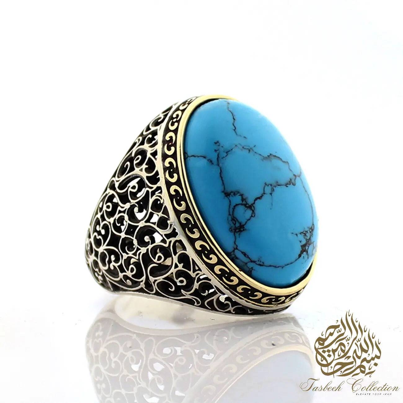 Turquoise/Feroza Ring #004 - Tasbeeh Collection