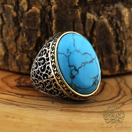 Turquoise/Feroza Ring #004 - Tasbeeh Collection