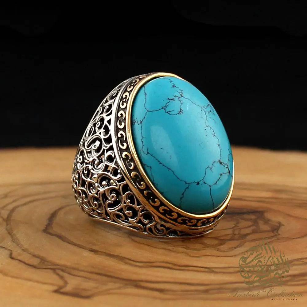 Turquoise/Feroza Ring #004 - Tasbeeh Collection