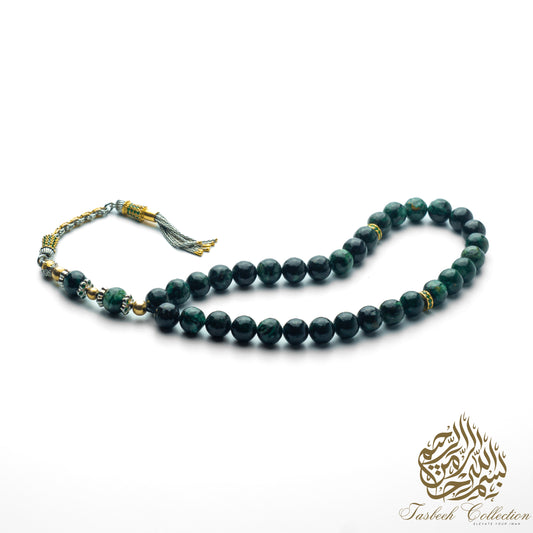 Zarafet -  African Emerald and  925 Sterling Silver Tassel - Limited Edition - Rosary