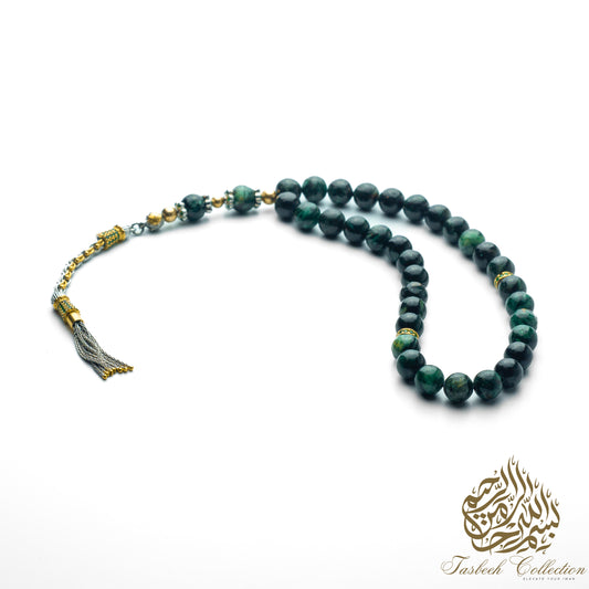 Zarafet -  African Emerald and  925 Sterling Silver Tassel - Limited Edition - Rosary