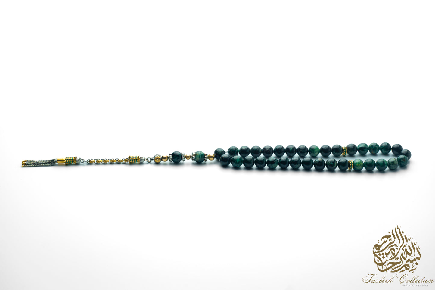 Zarafet - African Emerald and 925 Sterling Silver Tassel - Limited Edition - Rosary
