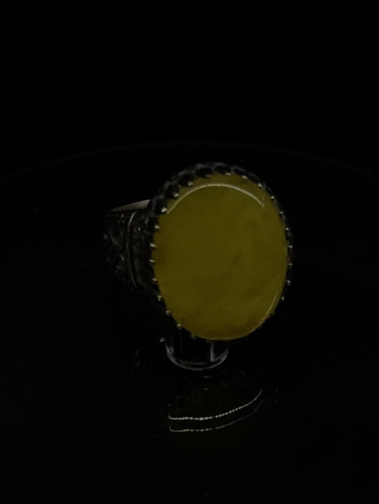 Natural Amber Premium 925 Silver Ring