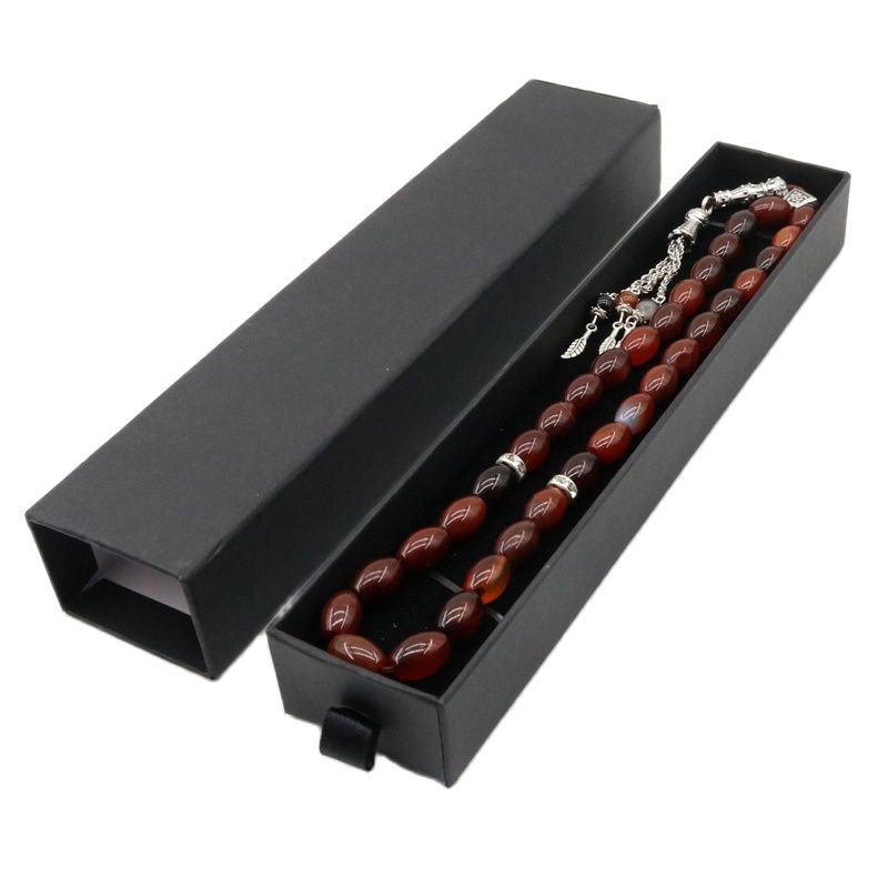 Natural Agate (Aqeeq) Tasbih - Tasbeeh Collection