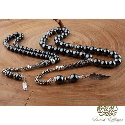 Father and Son Agate Tasbih with 925 Sterling Silver Tassel - Tasbeeh Collection