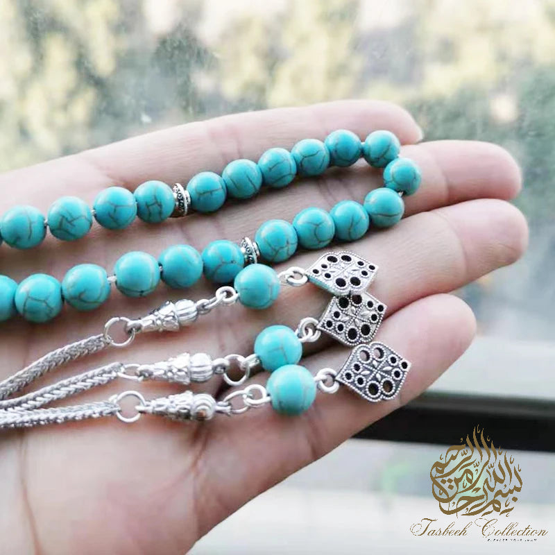 Blue Synthetic Turquoise Rosary Tasbih
