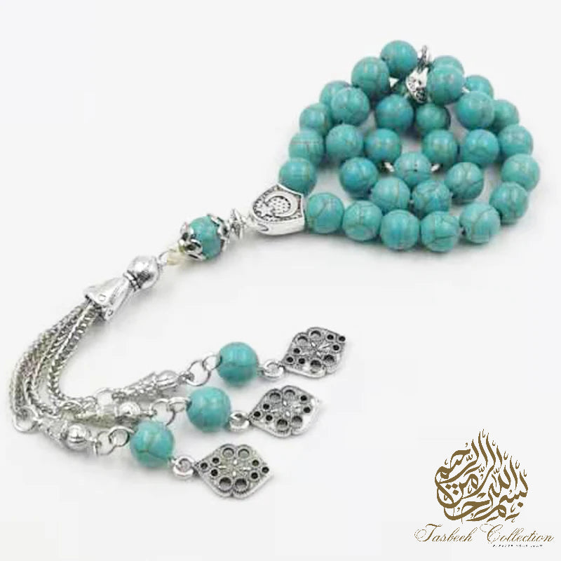 Blue Synthetic Turquoise Rosary Tasbih