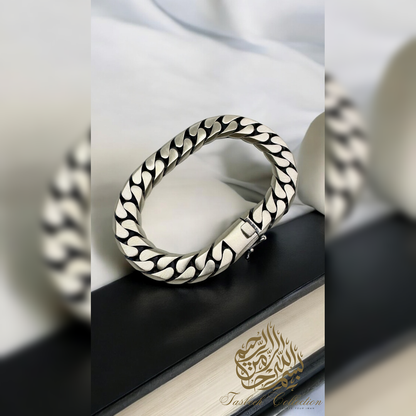 Sterling Silver 12mm Thick Cuban Bracelet