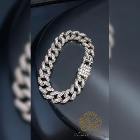 Sterling Silver Iced Cuban Bracelet