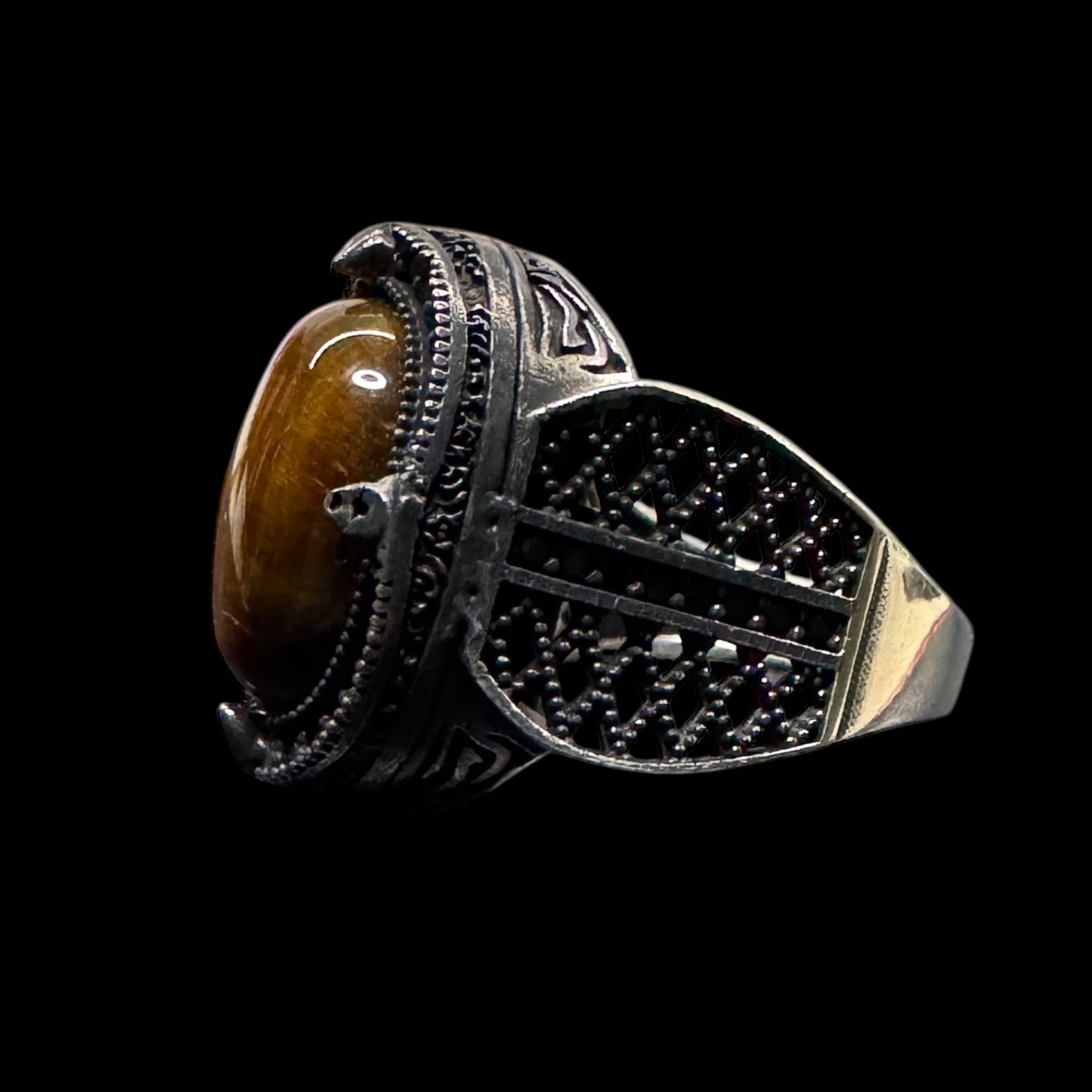 Tiger Eye Premium 925 Silver Ring