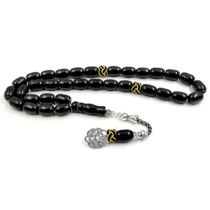 Natural Black Agate Tasbih