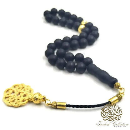 Black Matte Agate Rosary - Tasbeeh Collection