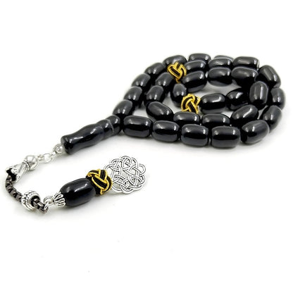 Natural Black Agate Tasbih