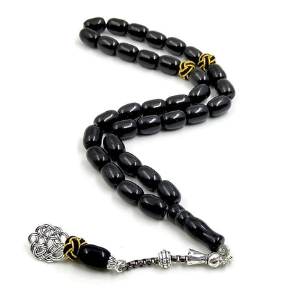 Natural Black Agate Tasbih