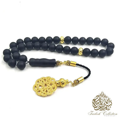 Black Matte Agate Rosary - Tasbeeh Collection