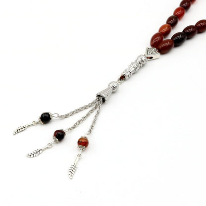 Natural Agate (Aqeeq) Tasbih - Tasbeeh Collection