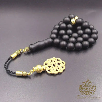 Black Matte Agate Rosary - Tasbeeh Collection