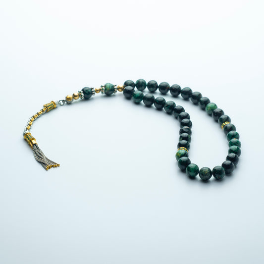 Zarafet -  African Emerald and  925 Sterling Silver Tassel - Limited Edition - Rosary