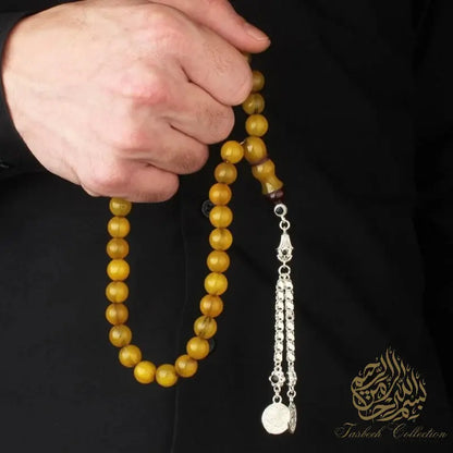 Amber Dust Rosary Tasbih With 925 Sterling Silver Tassel - Tasbeeh Collection