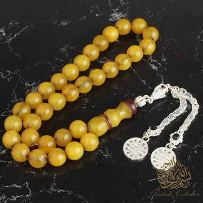 Amber Dust Rosary Tasbih With 925 Sterling Silver Tassel - Tasbeeh Collection