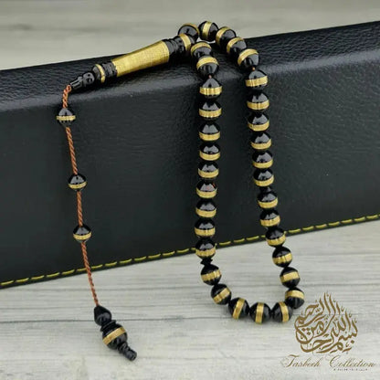 Kook Wood Rosary Tasbih With 925 Silver Spiral Embroidery - Tasbeeh Collection