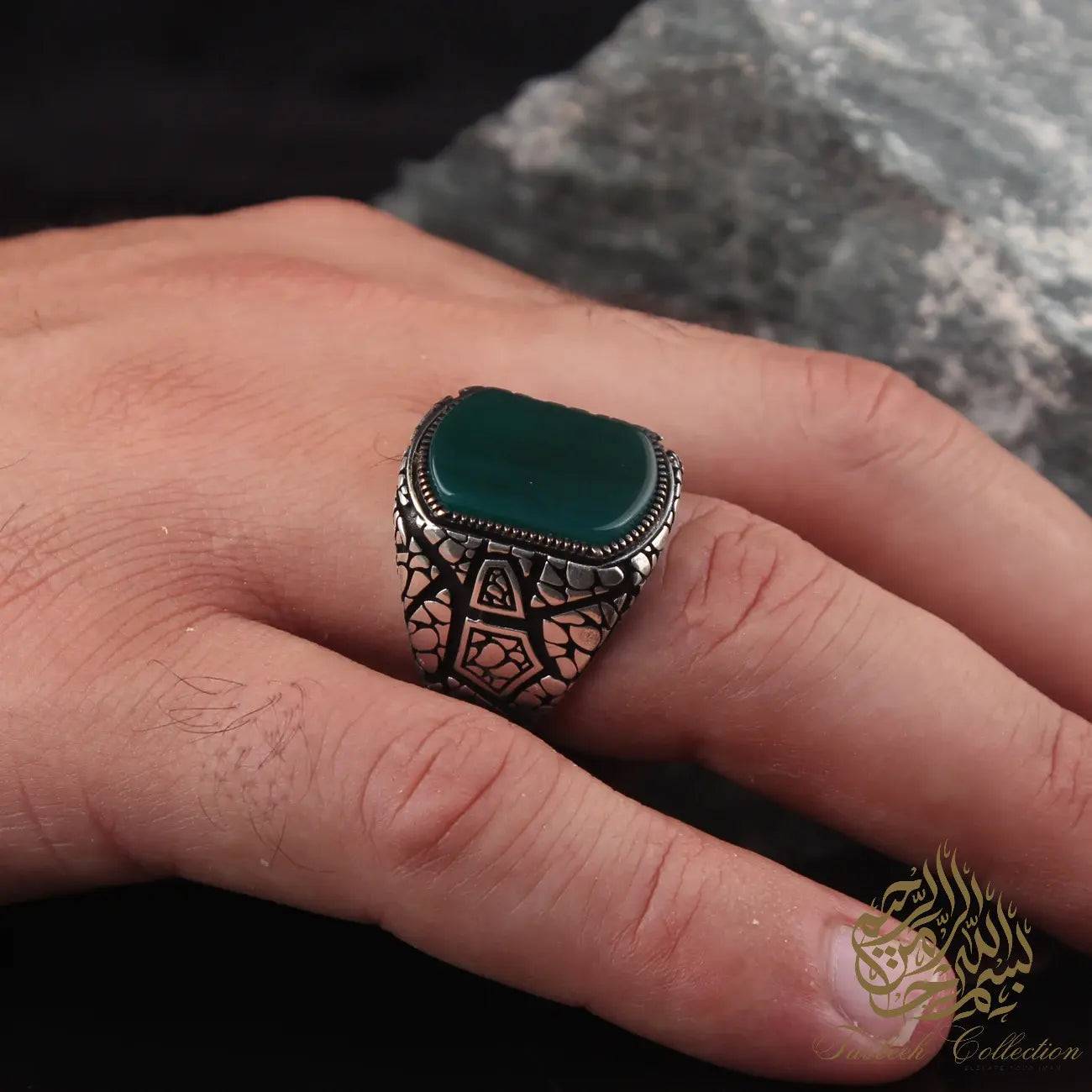 Turquoise/Tiger Eye/Black Onyx/Green or Red Agate Silver 925 Ring