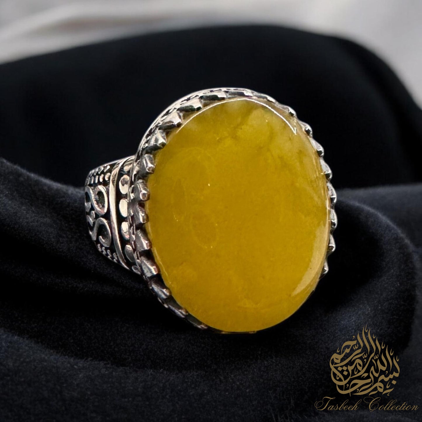 Natural Amber Premium 925 Silver Ring