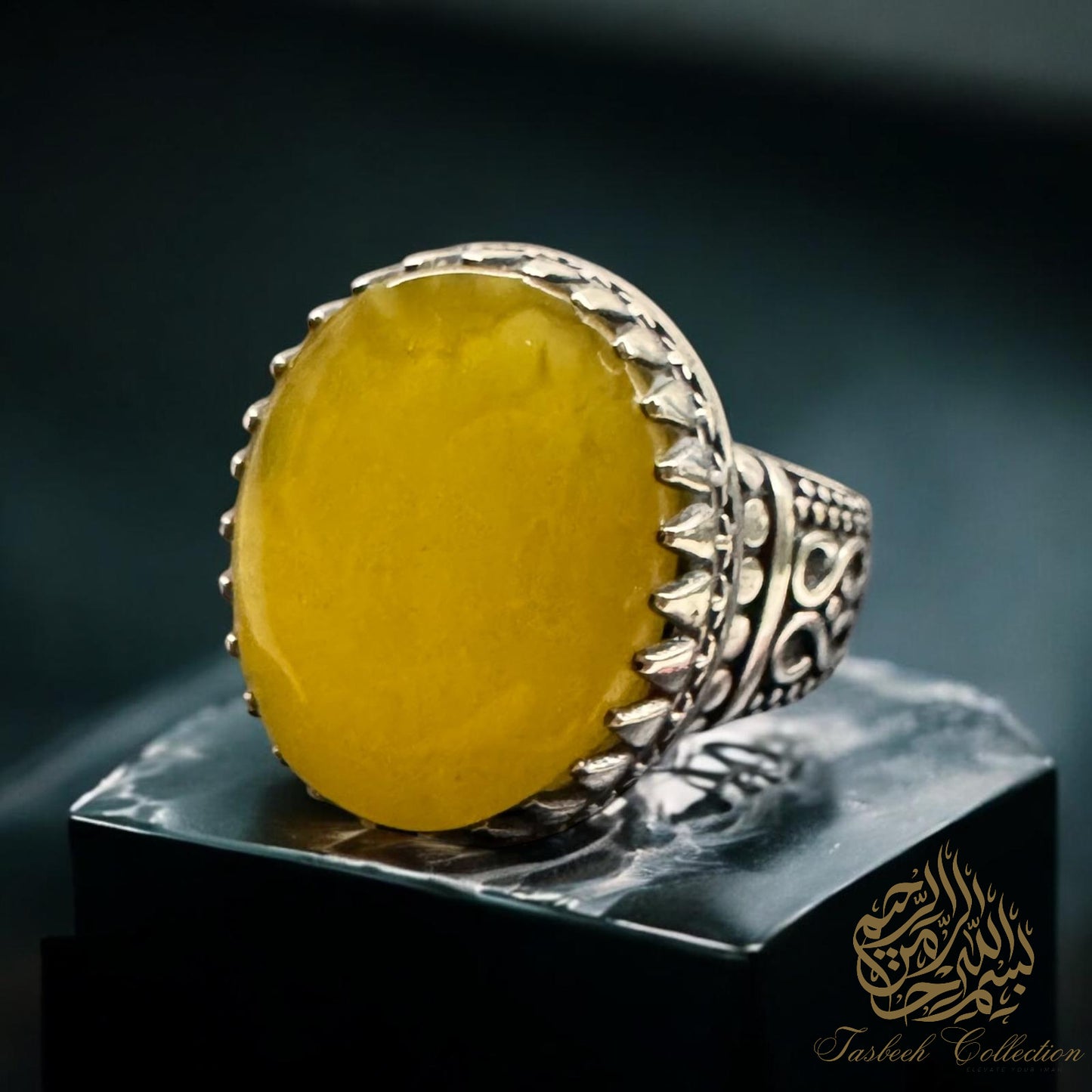 Natural Amber Premium 925 Silver Ring