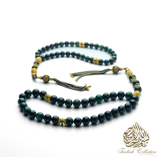 Zarafet - Father & Son Tasbih Set – African Emerald & Gold-Plated Sterling Silver - Limited Edition